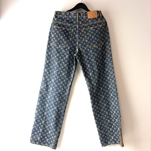 LOUIS VUITTON Monogram Denim Tailored Pants - Picture 2 of 12
